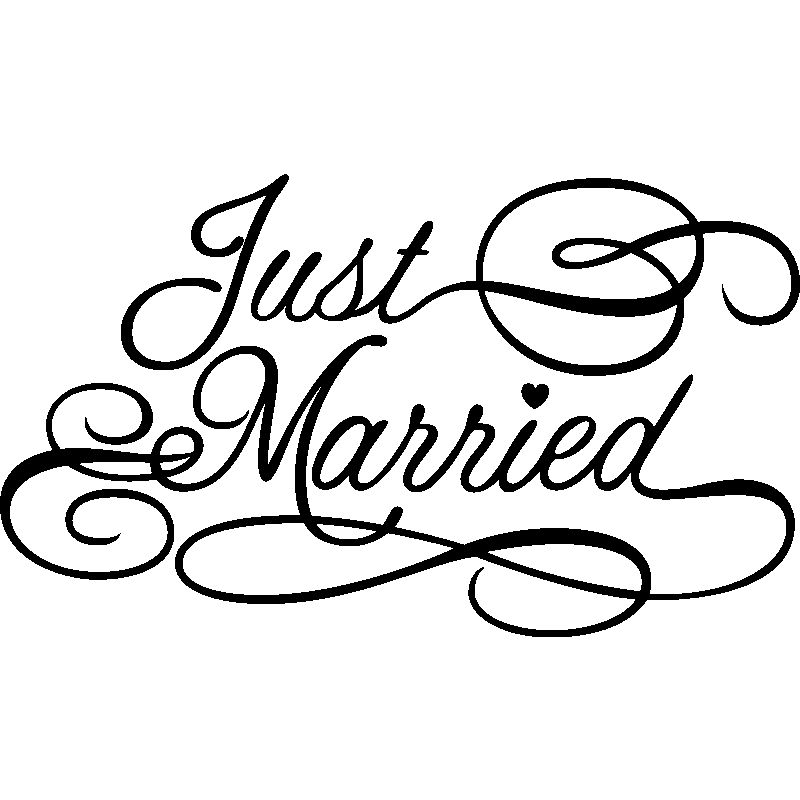 Decoration voiture pour mariage avec un stickers autocollant Just-Married  personnalisé