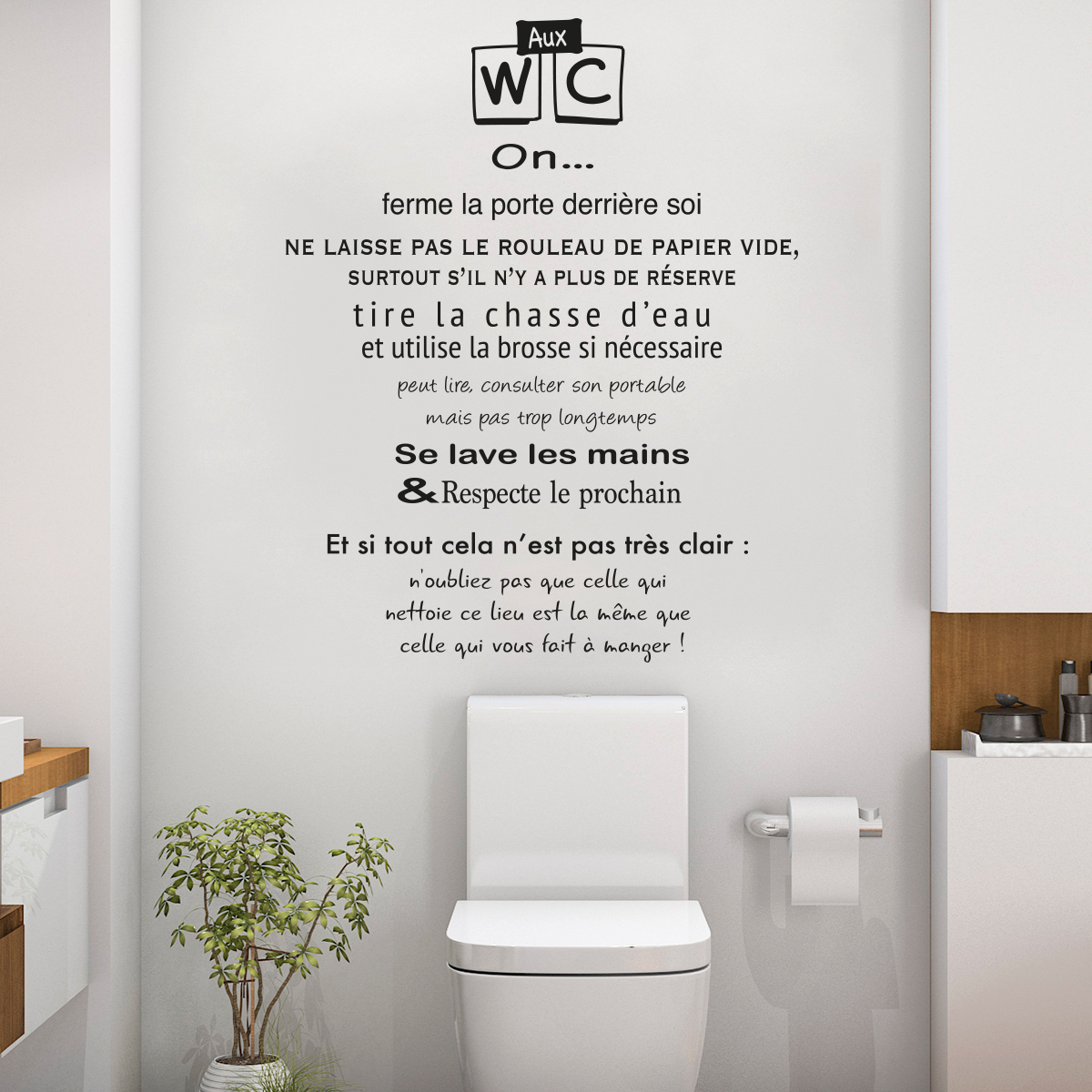 Stickers toilettes citation 20x30cm