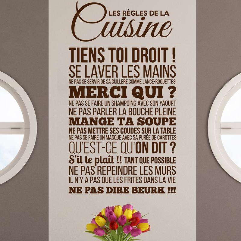 Sticker mural Les règles de la cuisine – CUISINE AU TOP