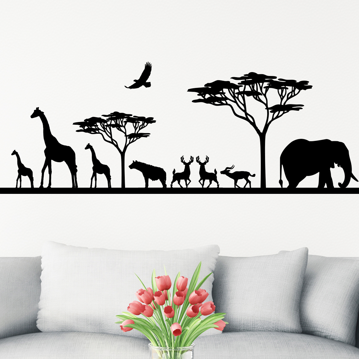 Stickers muraux I sticker mural savane Afrique animaux sauvages