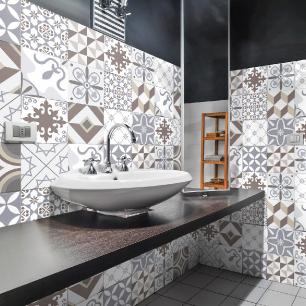24 wall sticker tiles azulejos Delicate ornaments