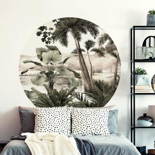 Papier peint préencollé fresque jungle tropicale vintage