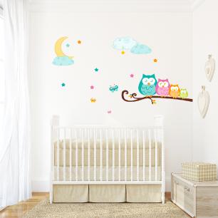 Owls in family Wall decal