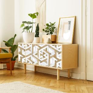 Sticker scandinave pour meuble bois blanc