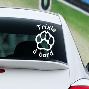 Adesivo auto personalizzabile cane à bord