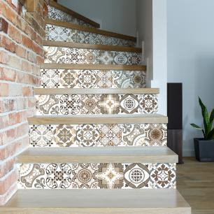 Wall decal stair cement tiles alinca x 2