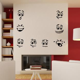 Stickers muraux pour les enfants - Sticker Les expressions de visage