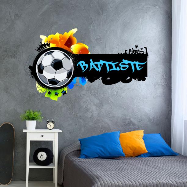 Sticker Mural football personnalisable pour fille - TenStickers