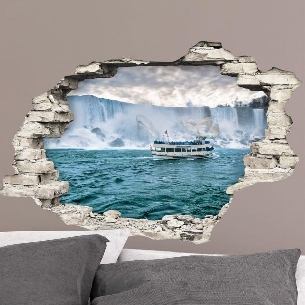 Pirate Ship Wall Decal Ocean Boat 3D Smashed Wall Art 