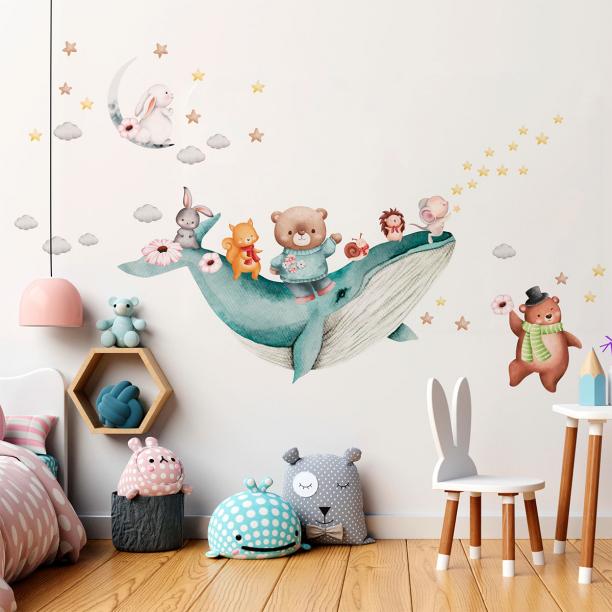 Etoiles Phosphorescentes Plafond, Stickers Muraux Enfants Stikers Murals  Lune pour Bebe Garcon Fille Enfant Nurserie Adulte